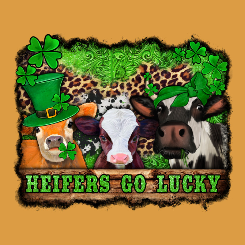 St Patricks Cows Heifers Go Lucky Urban Heavy Tee by Jasminsmagicworld | Teevron