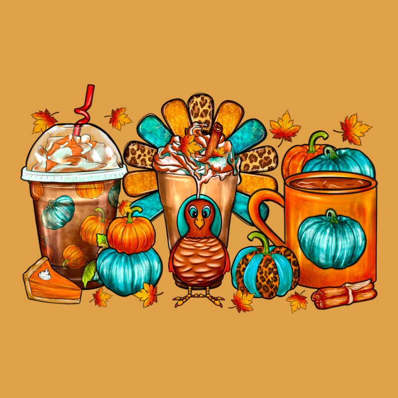 Thanksgiving Coffee Cups Premium Hoodie by FaDigitalArtStudio | Teevron
