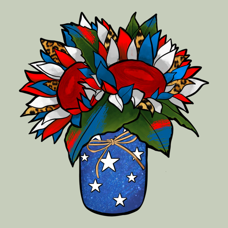 Patriotic Sunflower In A Jar Ladies Tee by Jasminsmagicworld | Teevron