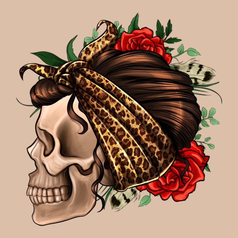Leopard Bandana And Roses Skull Urban Heavy Tee by Jasminsmagicworld | Teevron