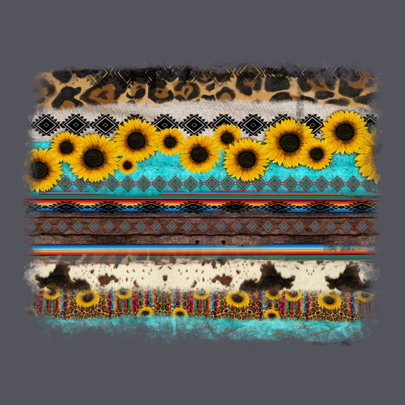 Sunflower Aztec Serape Cowhide Background Vintage Hoodie by RanaPortraitStore | Teevron
