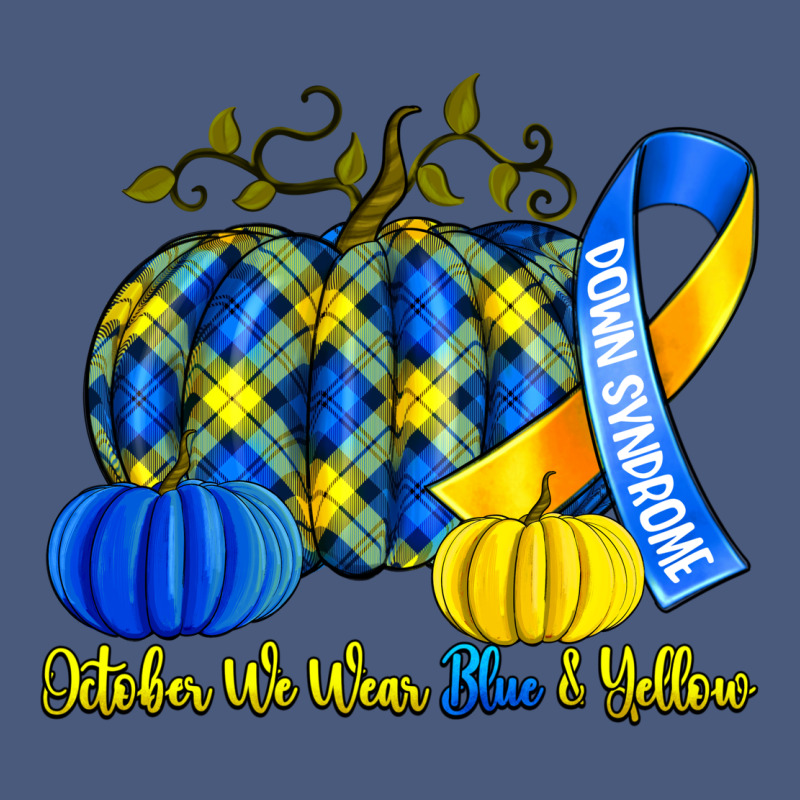 October We Wear Blue And Yellow With Pumpkins Vintage Hoodie by Artiststas | Teevron