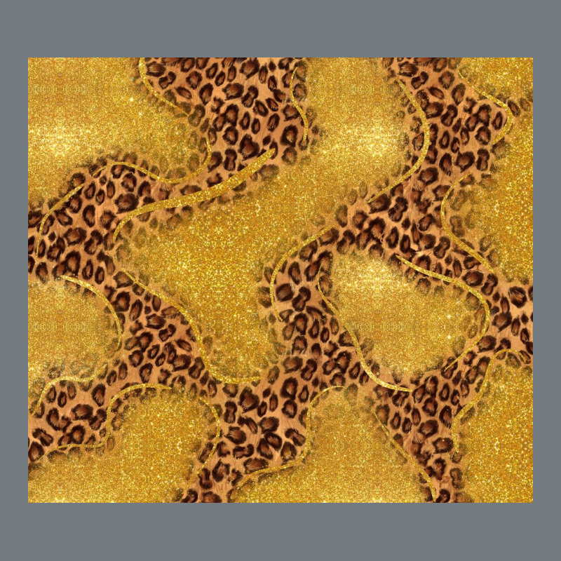 Gold Glitter With Leopard Pattern Heavyweight Sweatshirt by TumblerDesignByShophia | Teevron