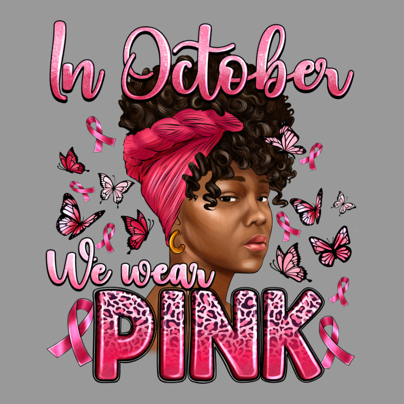 In October We Wear Pink With Afro Woman Vintage Hoodie by Artiststas | Teevron