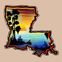 Louisiana  Sunset Map Urban Heavy Tee | Teevron
