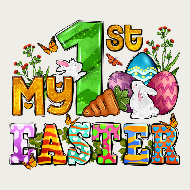 Easter Day My First Easter With Eggs And Rabbits Zipper Hoodie by OliviaCreatesArt | Teevron