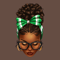 Afro Messy Bun Green And White Bow Long Sleeve Tee | Teevron
