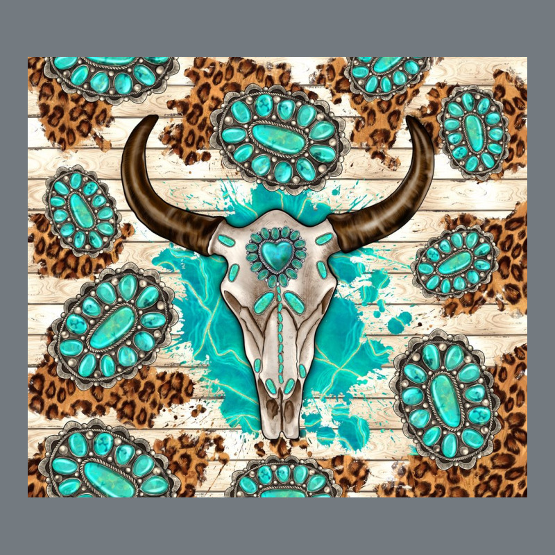 Gemstone Bull Skull Leopard Heavyweight Sweatshirt by TumblerDesignByShophia | Teevron