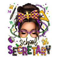 mardi gras school secretary caucasian messy bun | Teevron