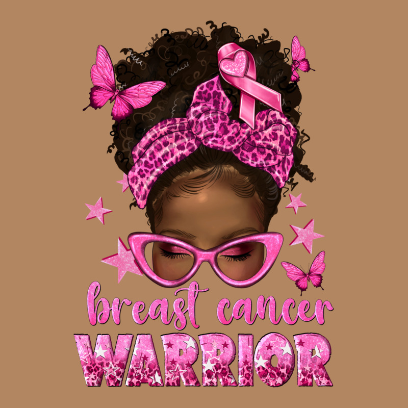 Afro Messy Bun Breast Cancer Warrior Long Sleeve Tee by texasbilliewilder | Teevron