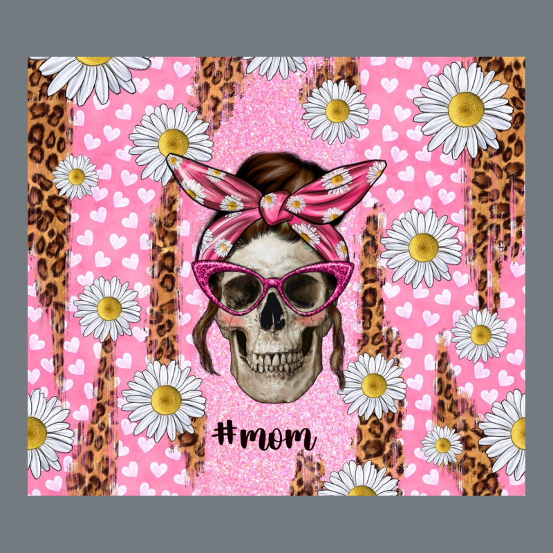Skull Mom Pink Glitter With Daisy Heavyweight Sweatshirt by TumblerDesignByShophia | Teevron