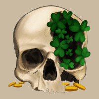 St Patrick's Day Skull With Clovers Long Sleeve Tee | Teevron