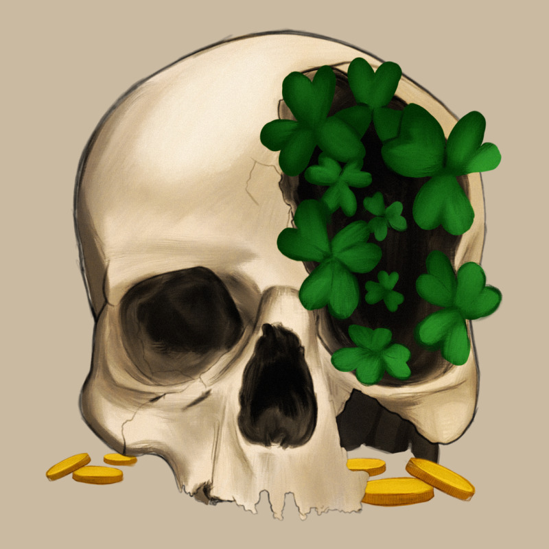 St Patrick's Day Skull With Clovers Long Sleeve Tee by Jasminsmagicworld | Teevron