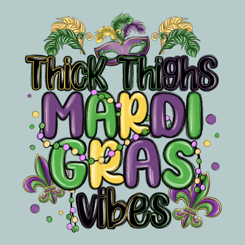Thick Thighs Mardi Gras Vibes Heavy Core Tee by MaliasSmallBusiness | Teevron