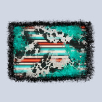 Western Serape Cowhide Turquoise Glitter Premium Sweatshirt | Teevron