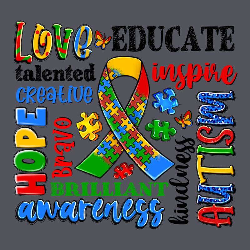 Autism Awareness Typography Vintage Hoodie by Artiststas | Teevron