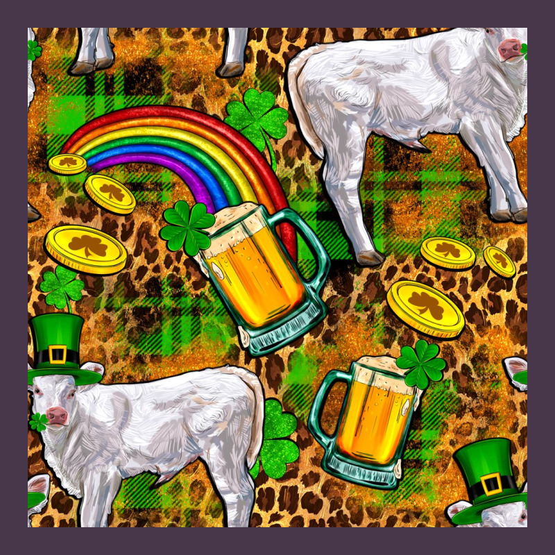 St. Patricks Cow With Rainbow And Beer Seamless Heavyweight Hoodie by FaDigitalArtStudio | Teevron