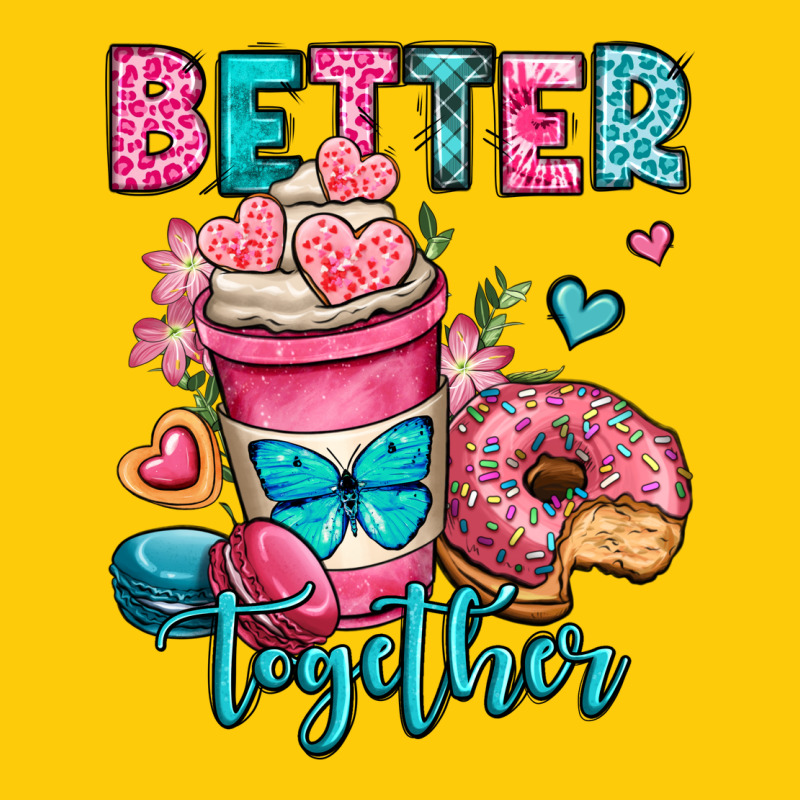 Better Together Donut And Coffee Valentines Day Premium Hoodie by OliviaCreatesArt | Teevron