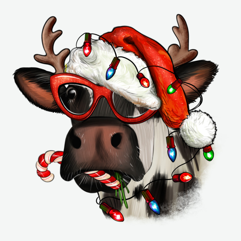 Christmas Cow With Antlers Urban Heavy Tee by Jasminsmagicworld | Teevron