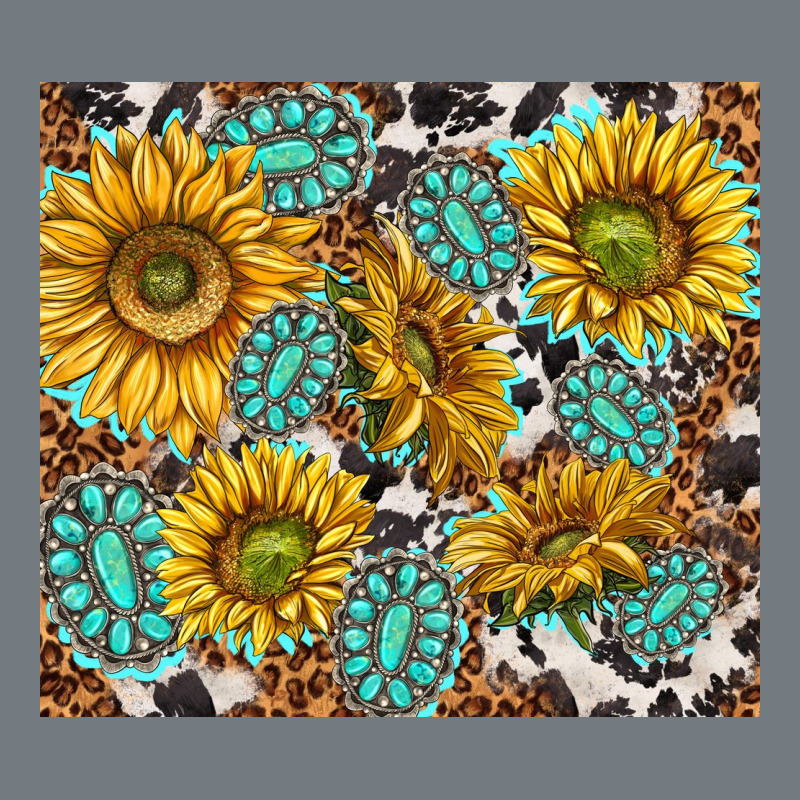 Turquoise Sunflowers With Gemstones Heavyweight Sweatshirt by TumblerDesignByShophia | Teevron