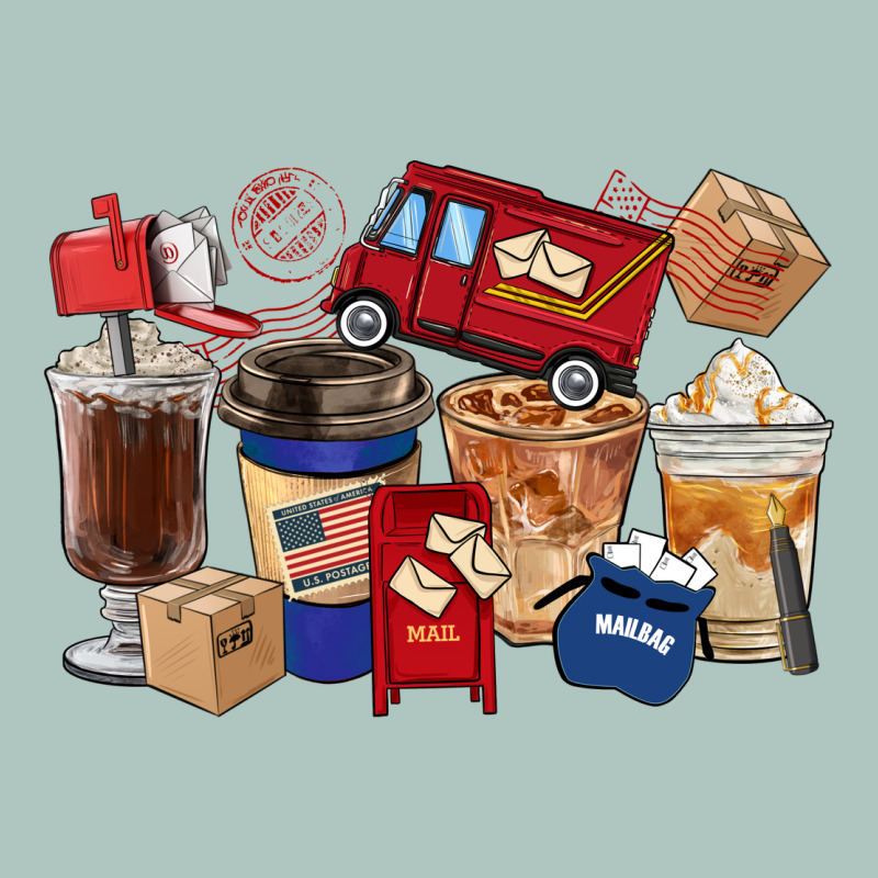 Postal Worker Coffee Cups Premium Sweatshirt by FaDigitalArtStudio | Teevron