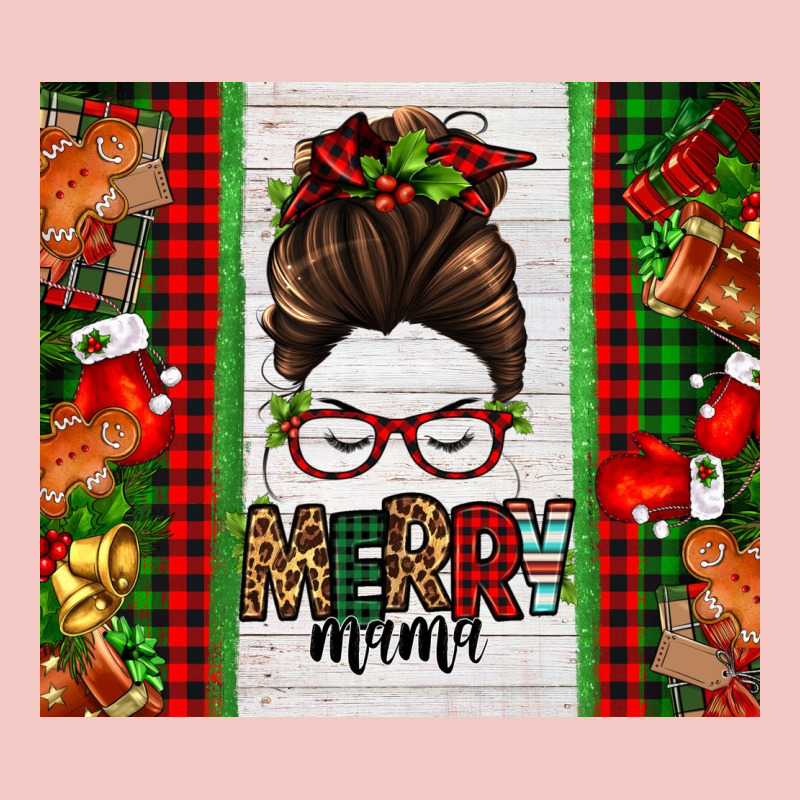Christmas Merry Mama Messy Bun Urban Heavy Tee by Jasminsmagicworld | Teevron