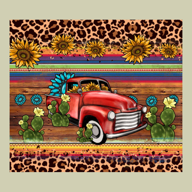 Truck Sunflower Leopard Heavy Core Tee by AdoDesignShop | Teevron