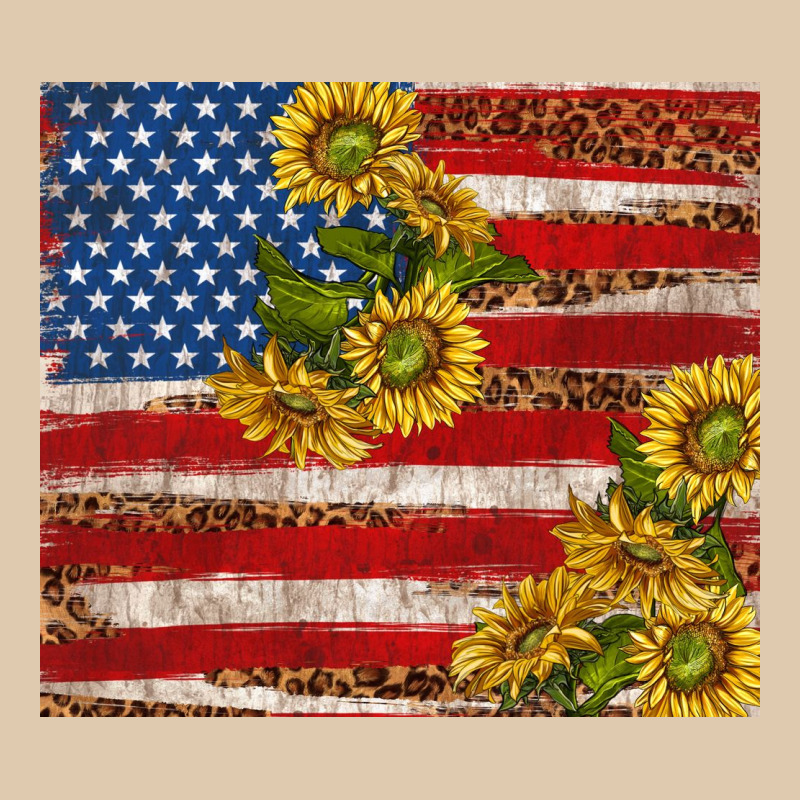 American Flag Sunflowers With Leopard Heavyweight Sweatshirt by TumblerDesignByShophia | Teevron