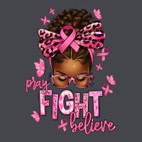 Pray Fight Believe Breast Cancer Afro Messy Long Sleeve Tee | Teevron