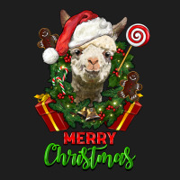 Merry Christmas Alpaca Face Classic Tee | Teevron