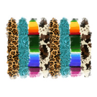 serape leopard tooled leather cowhide background | Teevron