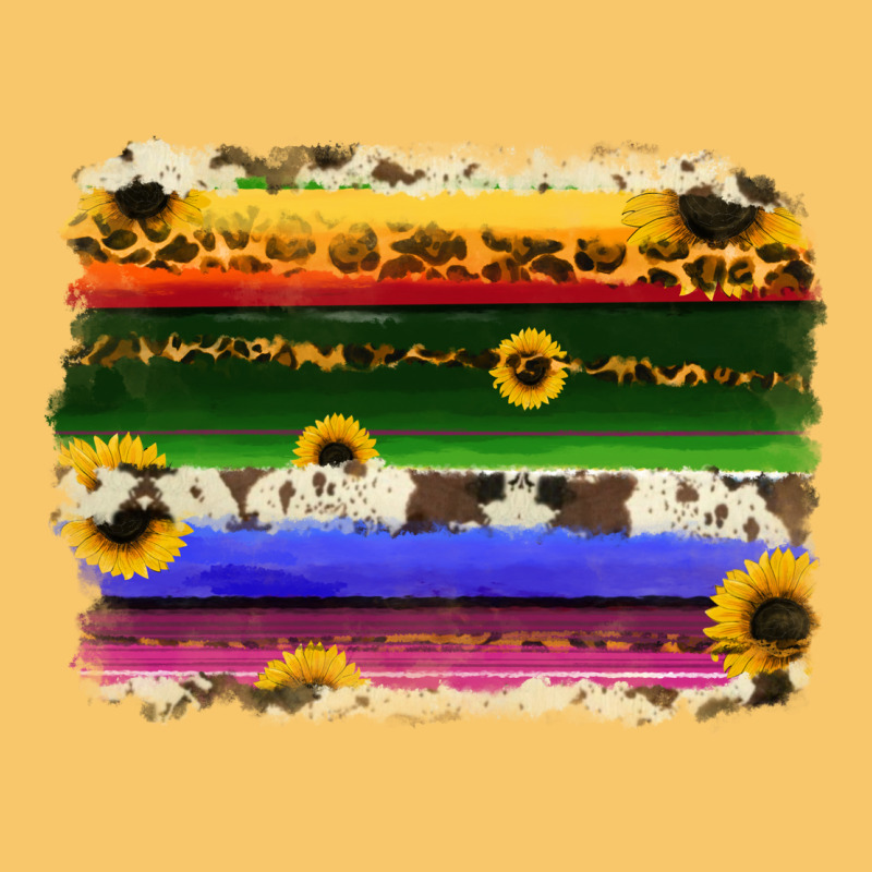 Serape Sunflowers Leopard Cowhide Background Vintage Hoodie by RanaPortraitStore | Teevron