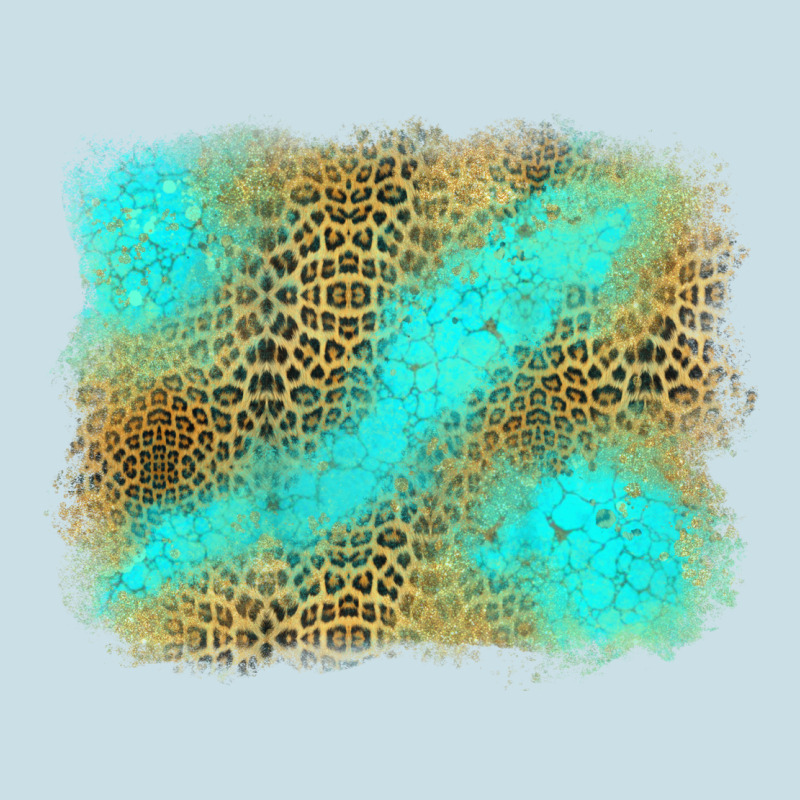 Turquoise Leopard Background Ladies Tee by Jasminsmagicworld | Teevron
