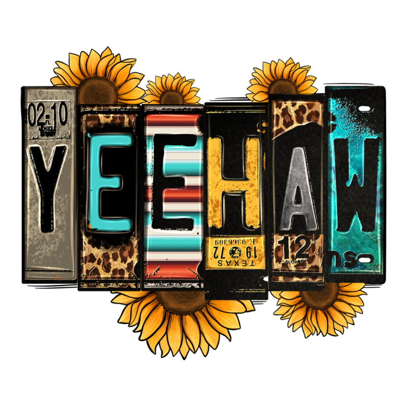 Yeehaw License Plate Letters Urban Heavy Tee by Jasminsmagicworld | Teevron