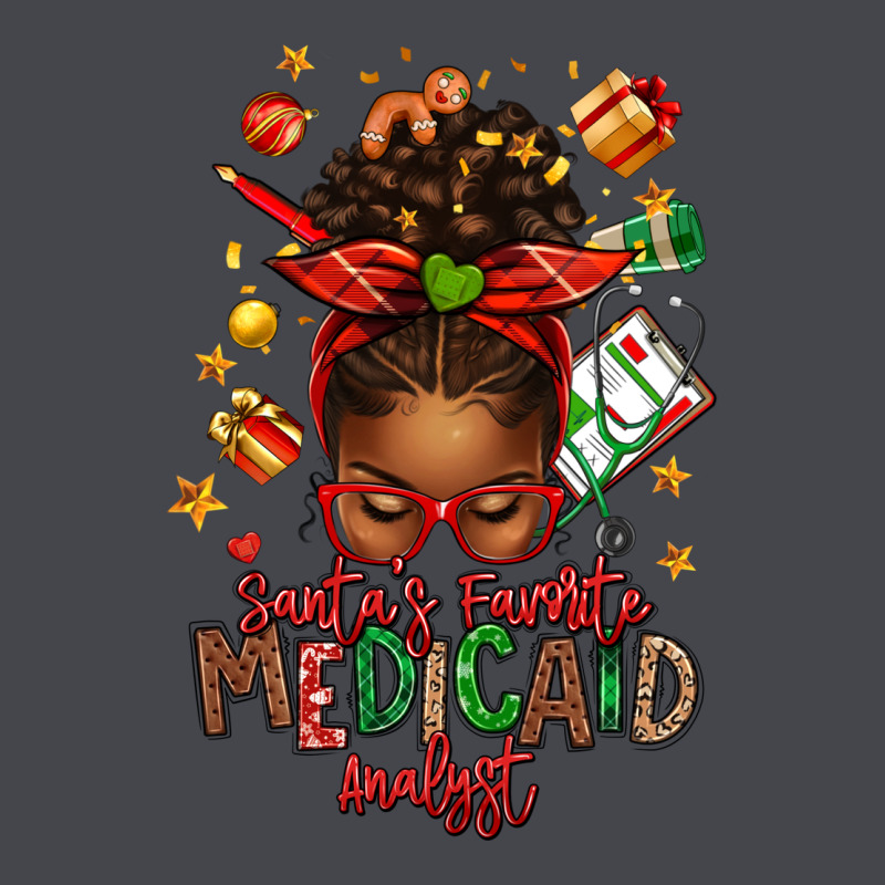 Santa's Favorite Medicaid Analyst Afro Messy Bun Long Sleeve Tee by texasbilliewilder | Teevron