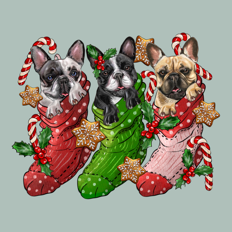 French Bulldog With Christmas Socks Heavyweight Hoodie by FaDigitalArtStudio | Teevron