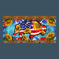 Bison Amerıcan Flag  License Plate Template Urban Heavy Tee | Teevron