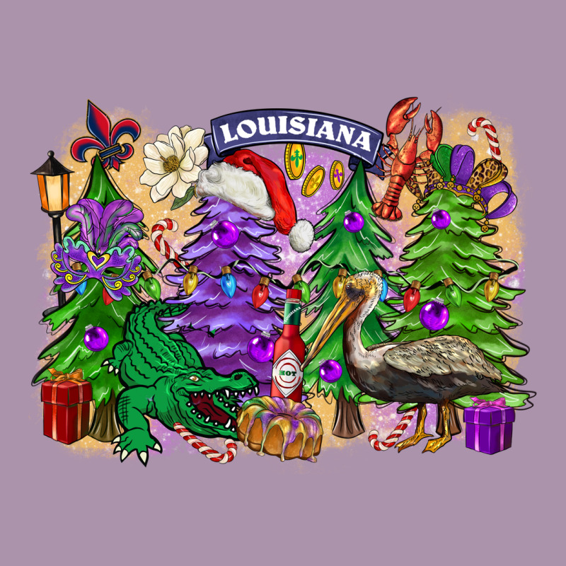 Christmas Louisiana Mardi Gras Trees Heavyweight Hoodie by FaDigitalArtStudio | Teevron