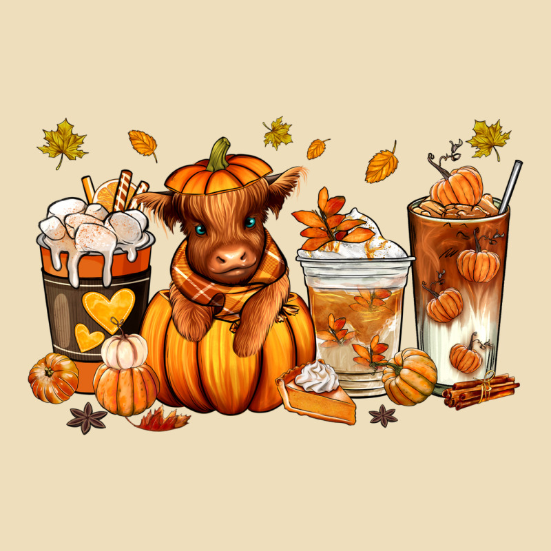 Fall Autumn Cow Pumpkin Coffee Cups Premium Hoodie by RanaPortraitStore | Teevron