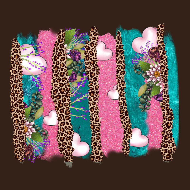 V.d Turquoise Leopard And Flowers  Brushstrokes Heavy Core Tee by AdoDesignShop | Teevron