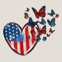 4th Of July American Flag Heart Butterfly Heavy Core Tee | Teevron