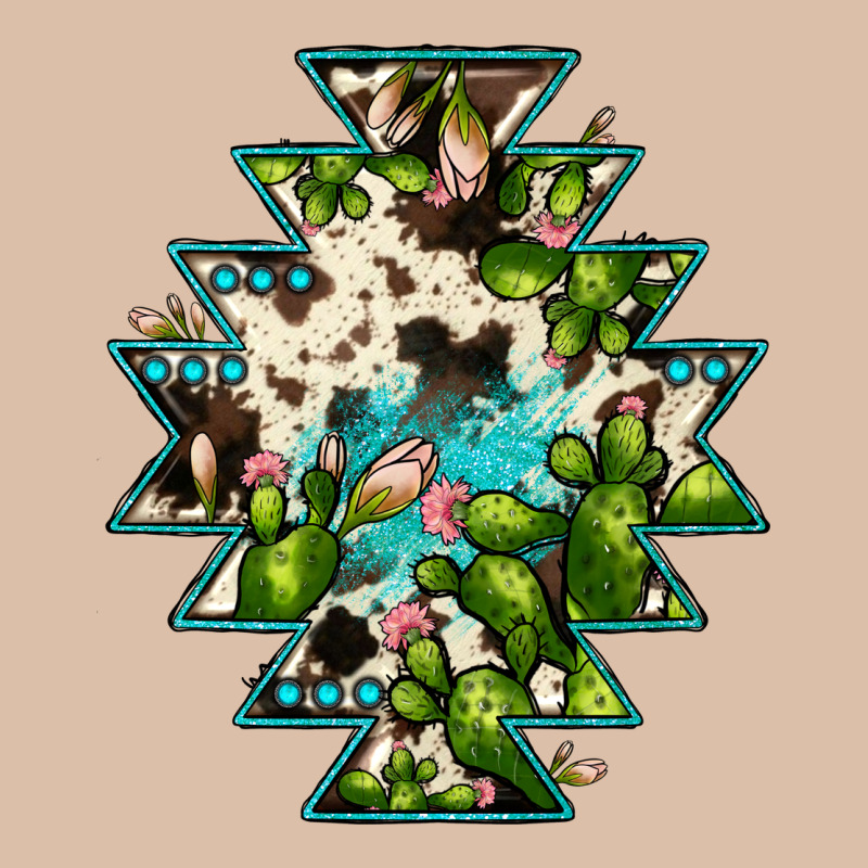 Aztec  Cowhide Cactus Gemstone Urban Heavy Tee by JahusDesignShop | Teevron