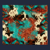 Serape Turquoise Glitter Cowhide  Tooled Leather  Tumbler Premium Sweatshirt | Teevron