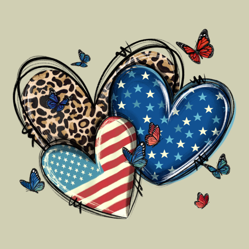 American Flag Leopard Hearts Heavy Core Tee by MaliasSmallBusiness | Teevron