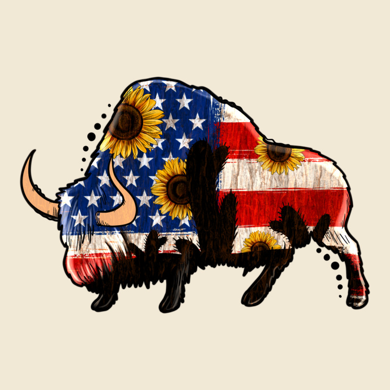 American Flag Bison Ladies Tee by Jasminsmagicworld | Teevron