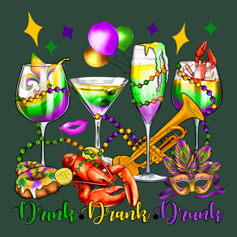Drink Drank Drunk Mardi Gras Wine Glasses Olivia Zipper Hoodie by OliviaCreatesArt | Teevron