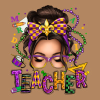 Mardi Gras Teacher Caucasian Messy Bun Long Sleeve Tee | Teevron