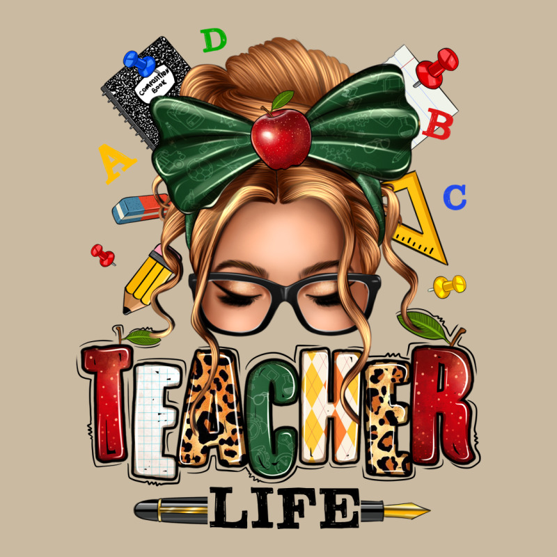 Teacher Life Blonde Caucassian Messy Bun Long Sleeve Tee by texasbilliewilder | Teevron