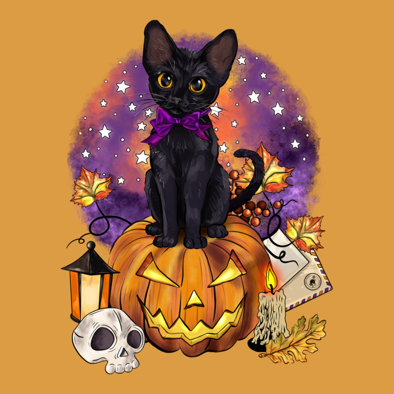 Halloween Black Cat Pumpkin Urban Heavy Tee by BarkalooDesign | Teevron
