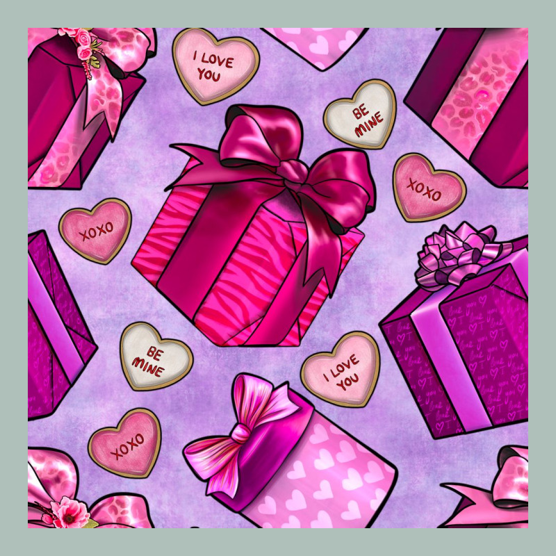 Valentines Day Gift Box And Cookie Seamless Pattern Heavyweight Hoodie by BundleAndBundleShop | Teevron